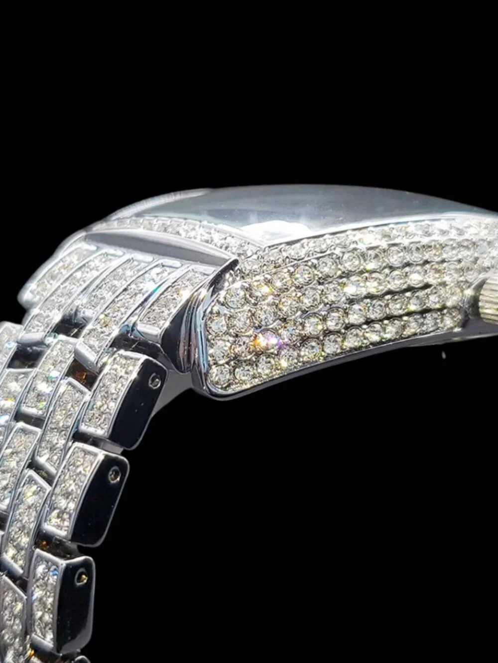 Star Sky Compass Dial Bling Iced Out Diamond Watch, Luxury Hip Hop Watch Unisex
